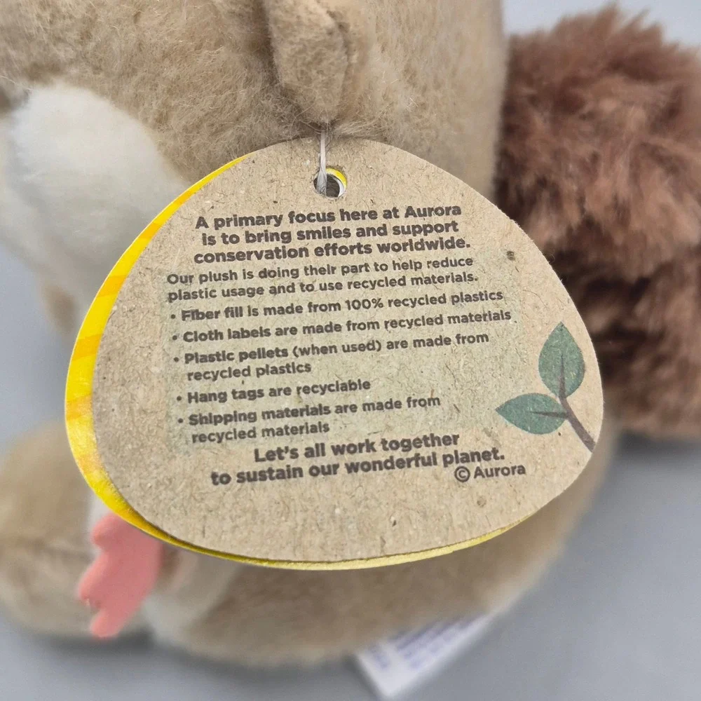 Aurora Palm Pals Sammy Squirrel Plush Tan Brown Forest Animal Toy 5 inch NEW